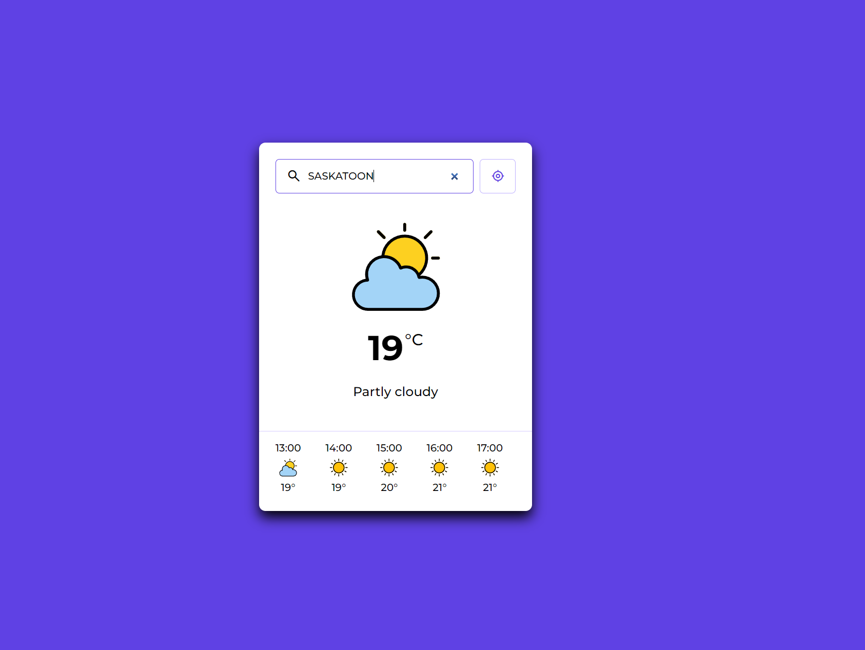 weather app landing page